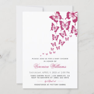 Invitation Baby shower papillon