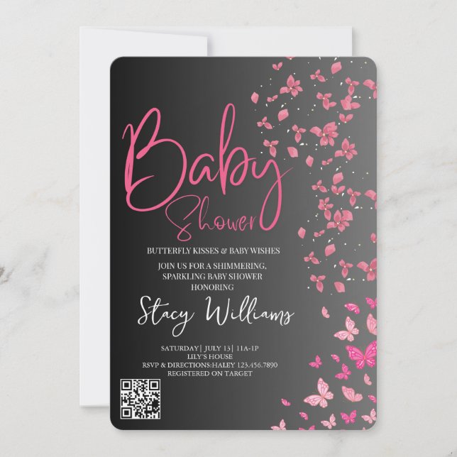 Invitation Baby Shower Papillon (Devant)