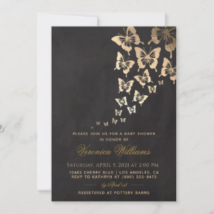 Invitation Baby shower papillon