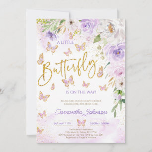 Invitation Baby shower papillon
