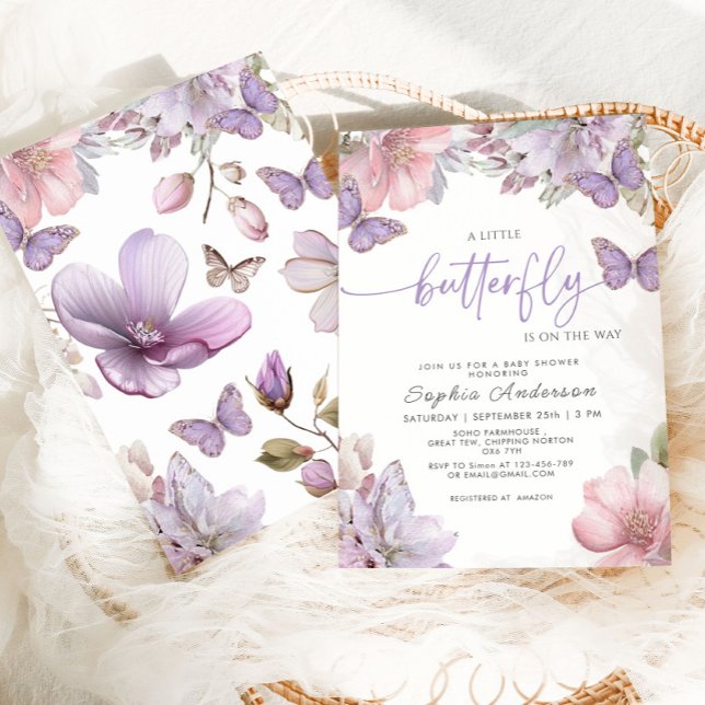 Invitation Baby-Shower Papillon  (Créateur téléchargé)