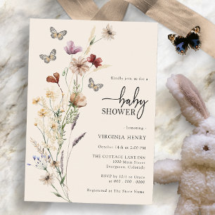 Invitation Baby shower papillon