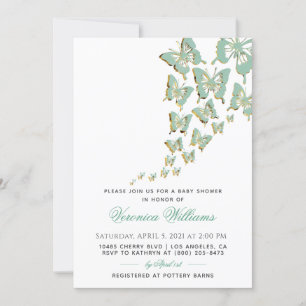 Invitation Baby shower papillon