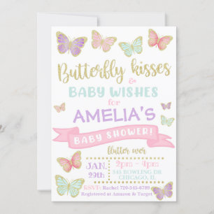 Invitation Baby shower papillon   Baby shower