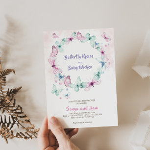 Invitation Baby shower papillon de charme