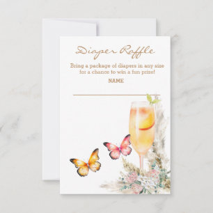 Invitation Baby shower papillon Diaper Raffle Bellini