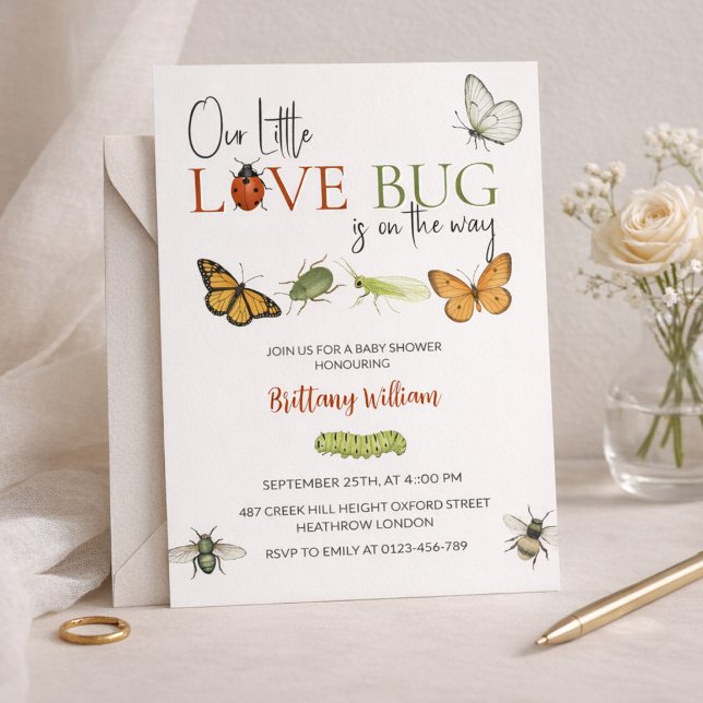 Invitation Baby Shower Papillon Petit Amour (Créateur téléchargé)