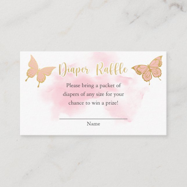 Invitation Baby shower papillon rose (Devant)