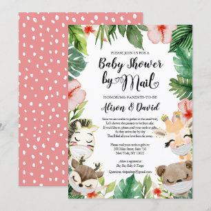 Invitation Baby shower par courrier   Amis Safari masqués mig