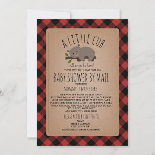 Invitation baby shower Par Courrier Distances sociales Ours P