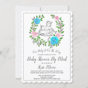 Invitation Baby shower par courrier   Horse rocheux à gerbes 