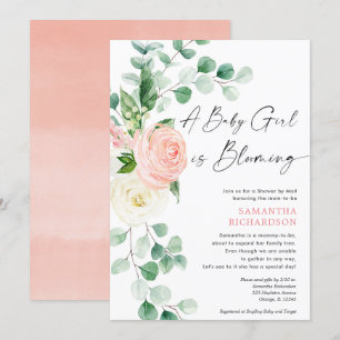 Invitation Baby shower par le courrier La petite fille est en