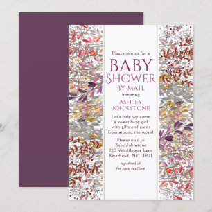Invitation Baby shower par Mail aquarelle Fleur sauvage Flora