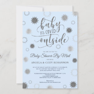 Invitation Baby shower par Mail BABY SON COVID OUTSIDE Blue