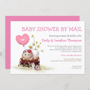 Invitation Baby shower Par Mail Bébé Mignonne Léonard Fleurs