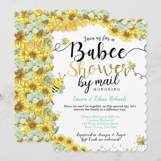 Invitation Baby shower par Mail Bee (Devant / Derrière)