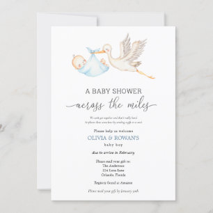 Invitation Baby shower par Mail Blue Stork