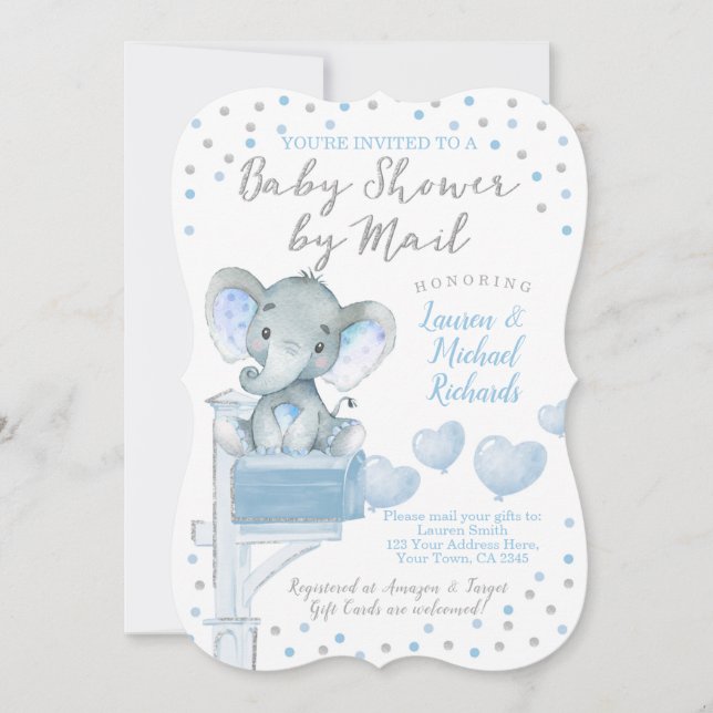 Invitation Baby shower par Mail Elephant (Devant)