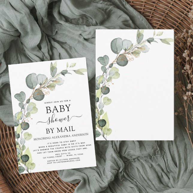 Invitation Baby shower Par Mail Greenery Eucalyptus (Créateur téléchargé)