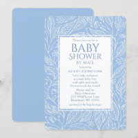 Baby shower Par Mail Pastel Blue Floral Motif