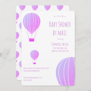 Invitation Baby shower par Mail Purple Hot Air Balloon