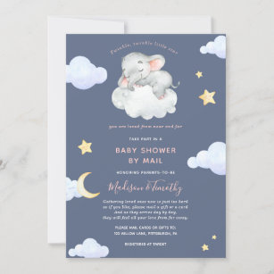 Invitation Baby shower par Mail Twinkle Little Star Elephant