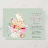 Baby shower Par Mail Watercolor Girl Fairy Rabbit