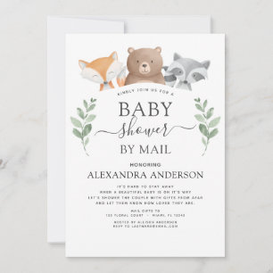 Invitation Baby shower Par Mail Woodland Eucalyptus Green