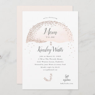 Invitation Baby shower-parapluie Confetti Blush Parties scint