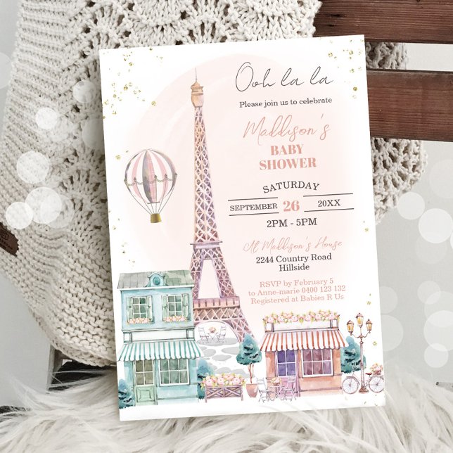 Invitation Baby shower Paris (Créateur téléchargé)