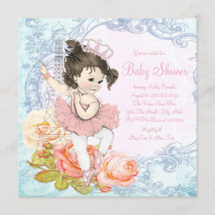 Invitation Baby shower Paris Ballerina