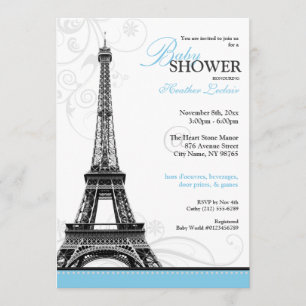 Invitation Baby shower parisien de la Tour Eiffel