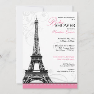 Invitation Baby shower parisien de la Tour Eiffel