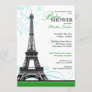 Invitation Baby shower parisien de la Tour Eiffel
