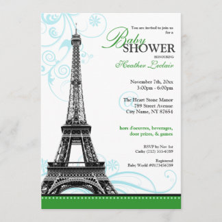 Invitation Baby shower parisien de la Tour Eiffel