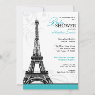Invitation Baby shower parisien de la Tour Eiffel