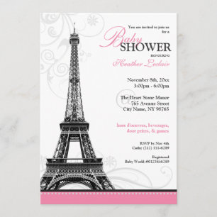 Invitation Baby shower parisien de Tour Eiffel de Flourish de