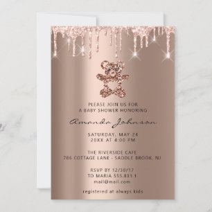 Invitation Baby shower Parties scintillant de bière Rose Gold
