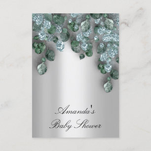 Invitation Baby shower Parties scintillant gris Eucalyptus bl
