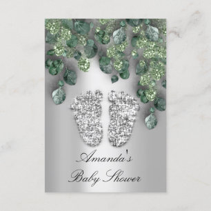 Invitation Baby shower Parties scintillant Pieds gris Eucalyp