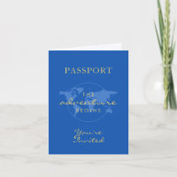 Baby shower Passport Voyage Thème Dusty Blue