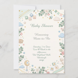 Invitation Baby Shower Pastel