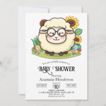 Baby shower Pastel Cute Sheep