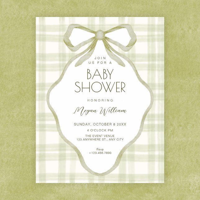Invitation Baby shower pastel doux arc vert (Créateur téléchargé)