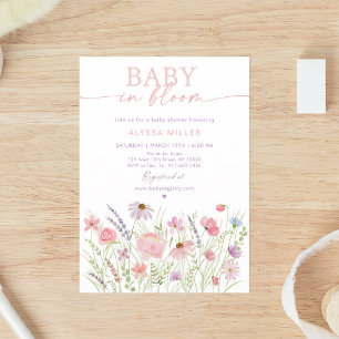 Invitation Baby Shower Pastel Fleur Printanière