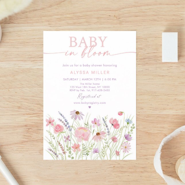 Invitation Baby Shower Pastel Fleur Printanière (Créateur téléchargé)