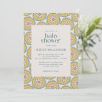 Baby Shower Pastel Floral Mandala Bohème Rétro 