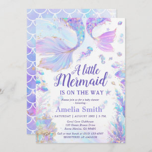 Invitation Baby shower Pastel Little Mermaid