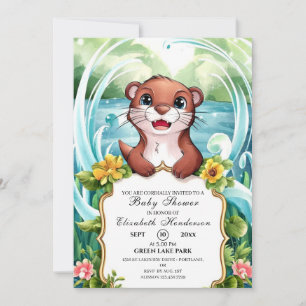 Invitation Baby shower Pastel Magic Otter