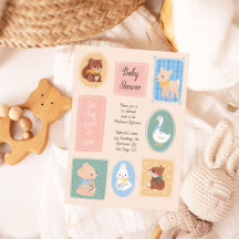 Baby shower Pastel Picture Frame Woodland Invitati